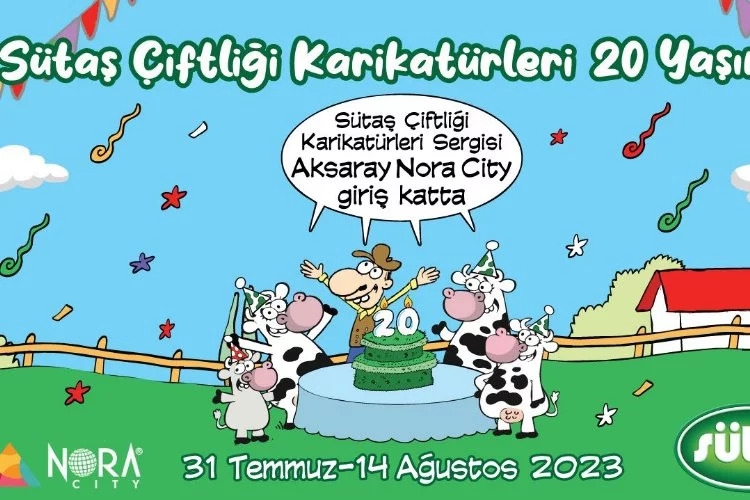 Sütaş Çiftliği Karikatürleri Sergisi Aksaray Nora City’de